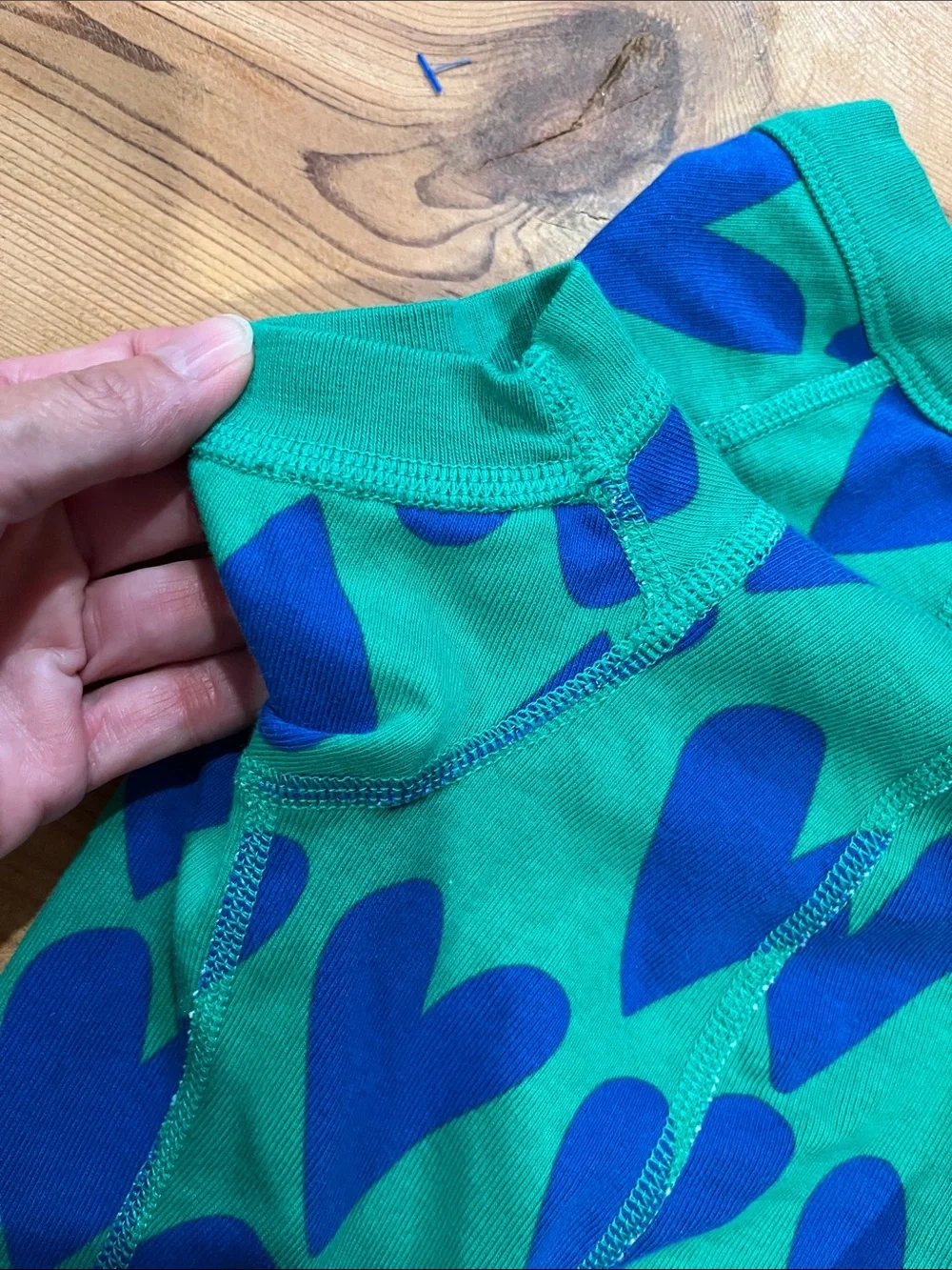HANNA ANDERSSON Medium Green/ Blue Organic Puppy Dog Pajama Top
